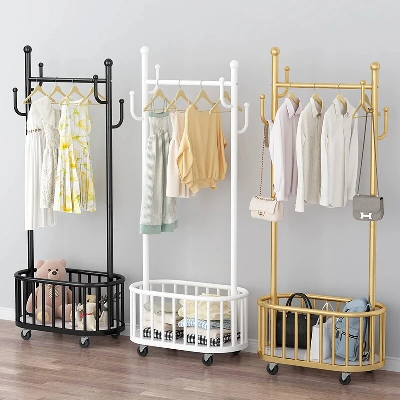 Hallway Entrance Clothes Rack Metal Storage Bedroom Apartment Clothes Rack Luxury Gold Colgadores De