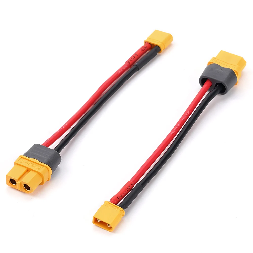 16AWG XT30 Male to XT60 Female Plug Connector Adapter with 100mm Silicone Wire for RC Lipo Battery RC Drone Car Boat