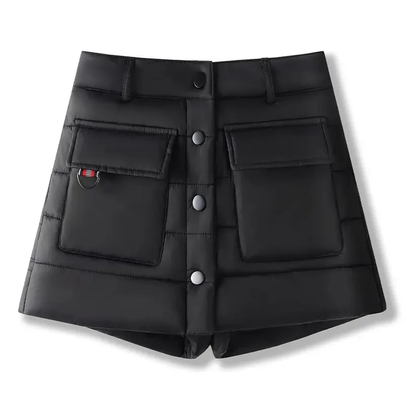 Korean Golf Padded Shorts Winter Golf Wear Women 2024 High Quality black biker Shorts New Fake Two Items Skirt Pants Clothes