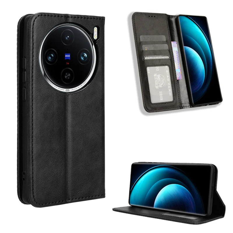 For Vivo X100 Pro Case Premium Leather Wallet Leather Flip Case For Vivo X100 Pro V2324A Phone Case 6.78