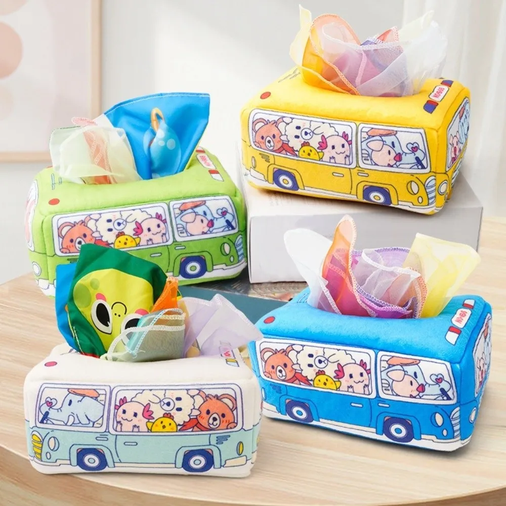 Soft Fabric Magic Tissue Box Finger Exercise Crinkle Paper Montessori Toy For 0‑18 Months Colorful Sensory Toy Infant