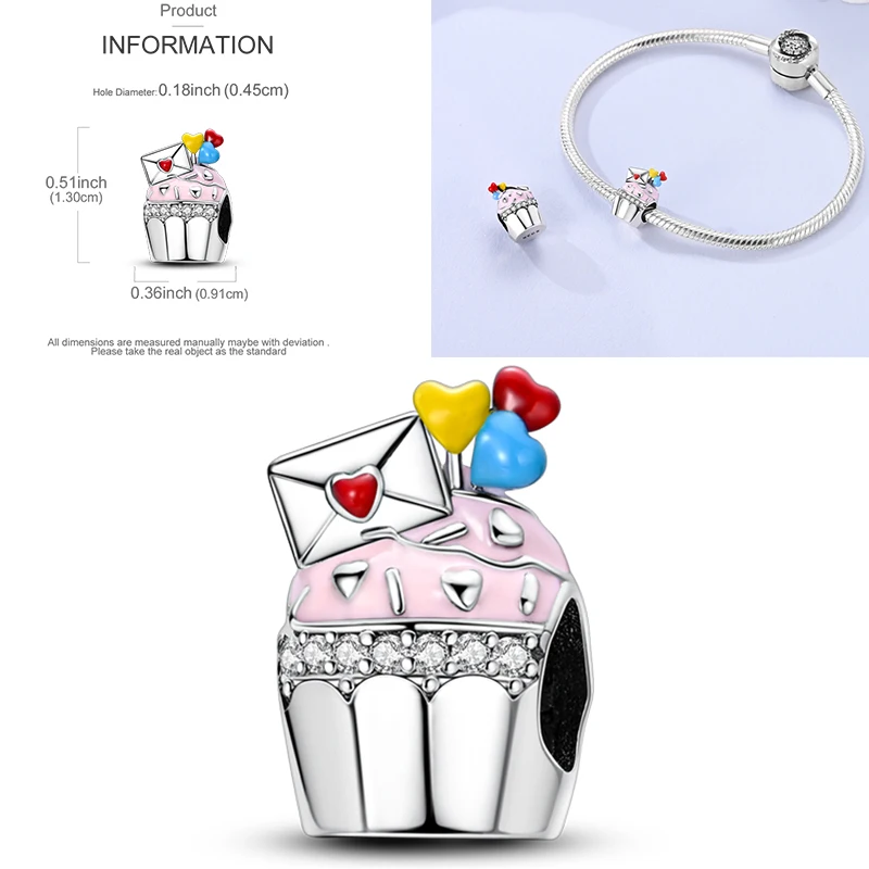 925 Sterling Silber Lebensmittel-Charm-Perlen Erdbeere Pilz Honig Kaffee Cocktail Gumball DIY Armband Halskette Geschenk für Frauen – Detail 27