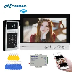 Intercomunicador de vídeo WIFI para el hogar, sistema de entrada de Monitor con contraseña/RFIC, desbloqueo por huella dactilar, cámara de timbre, 9 pulgadas