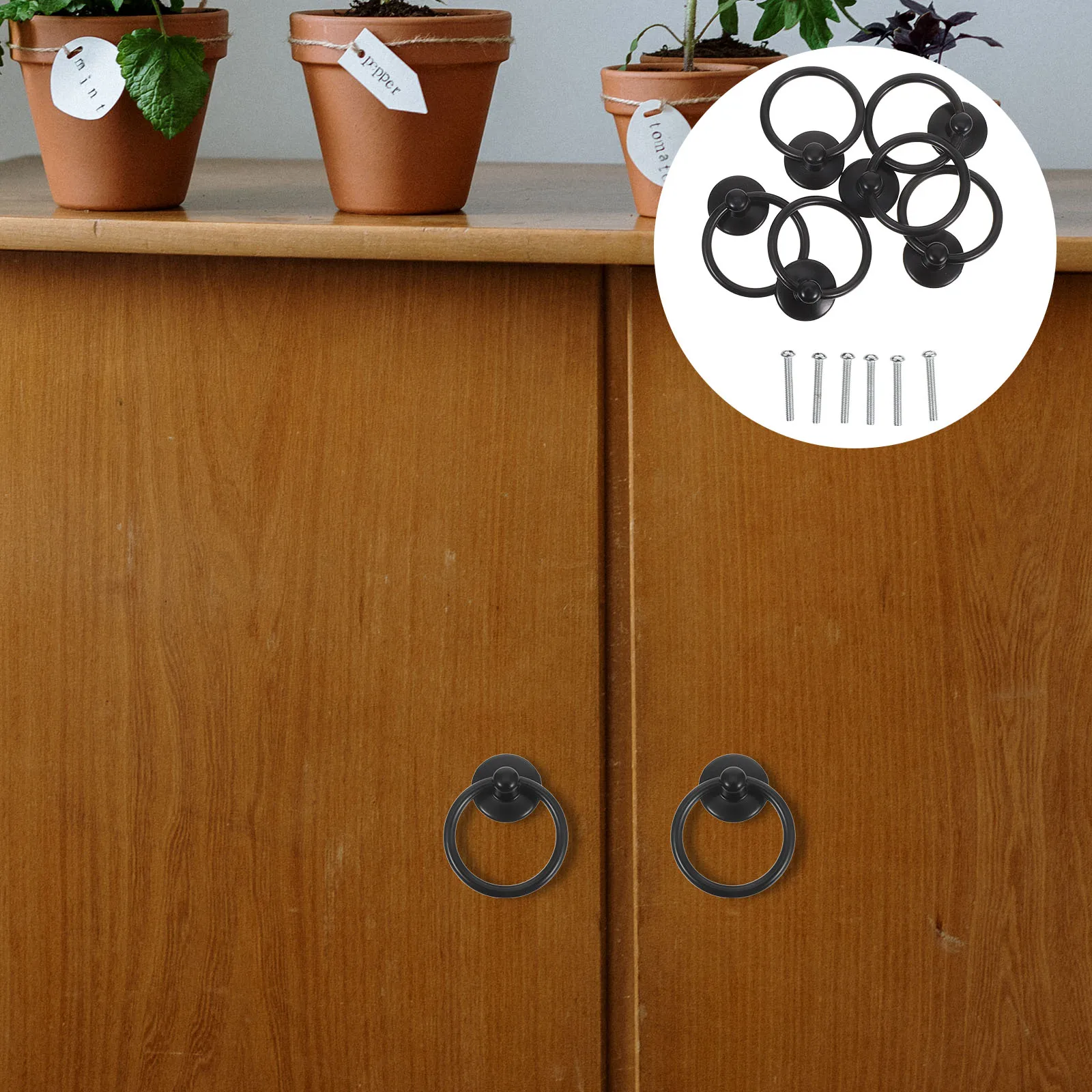 

6Pcs Vintage Drawer Pulls Metal Round Handles for Furniture Decorative Pulls Wardrobe Dresser Knobs High Durability Zinc Alloy