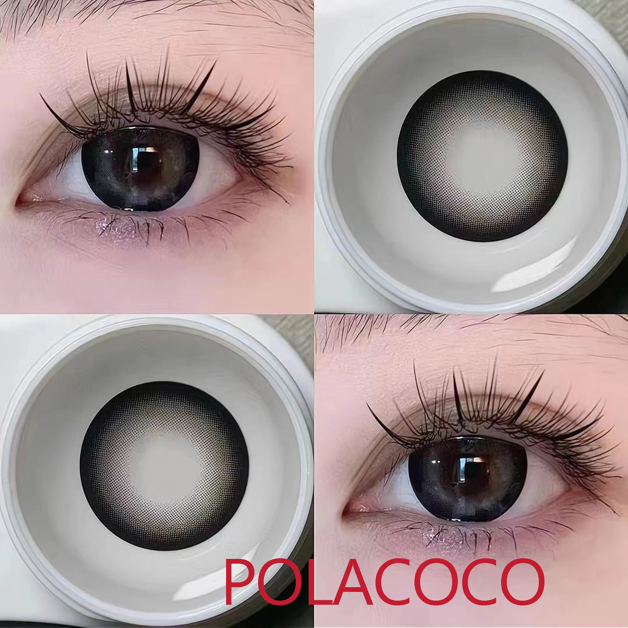 14.50mm Color Eyewear Women Men Soft Contacts Lenses with Power Accessories линзы для глаз цветные Polacoco