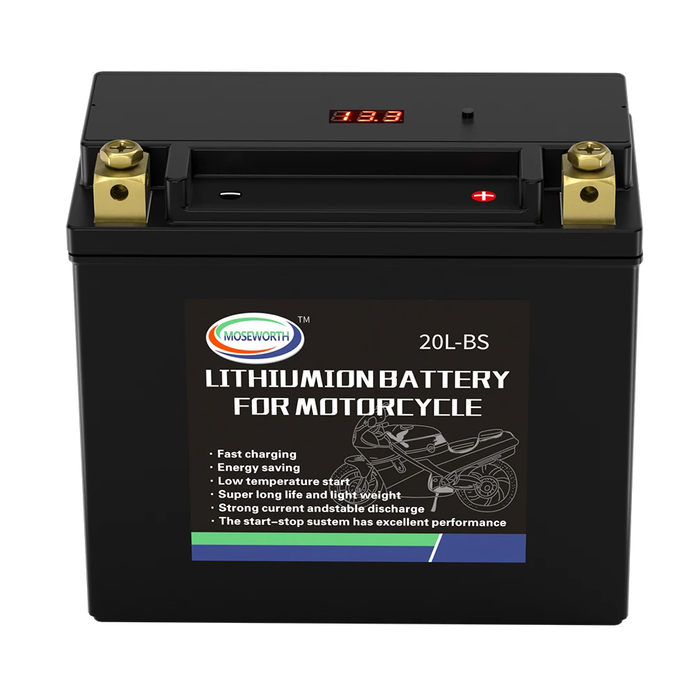 20L-BS Lithium LiFePO4 Motorcycle Battery 12V 12Ah 620CCA Built in BMS Powersports Battery for ATV UTV Scooter Snowmobile