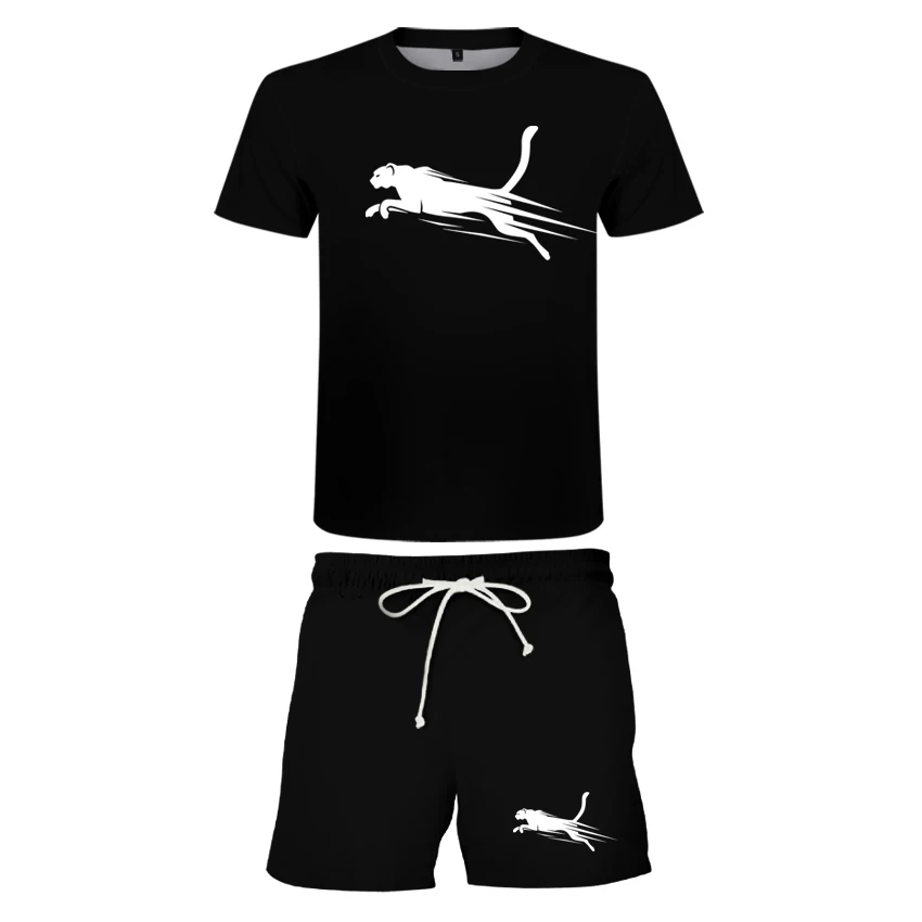 T-shirt a maniche corte da uomo alla moda estiva 2024 + pantaloncini a cinque punte 2 pezzi abbigliamento sportivo moda da jogging tuta da uomo casual