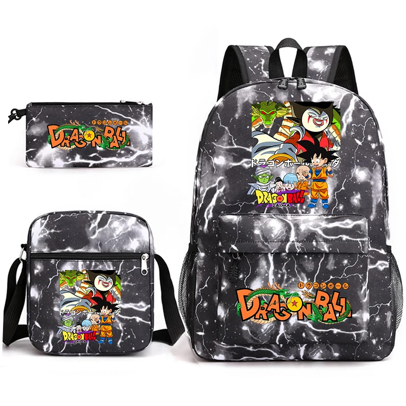 

Рюкзак для школьников с принтом Dragon Ball Goku, повседневная сумка через плечо в стиле аниме для мальчиков и девочек с пеналом
