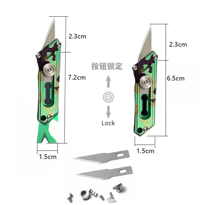 Multi-style Color Titanium Alloy MINI Utility Knife Multi-function Small Crowbar Corkscrew Nail Puller Portable Keychain Knife