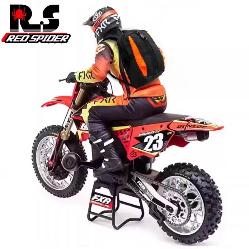 RS Red Spider produces LOSI 1/4 Pyroto MX remote-controlled electric off-road motorcycle simulation rider backpack