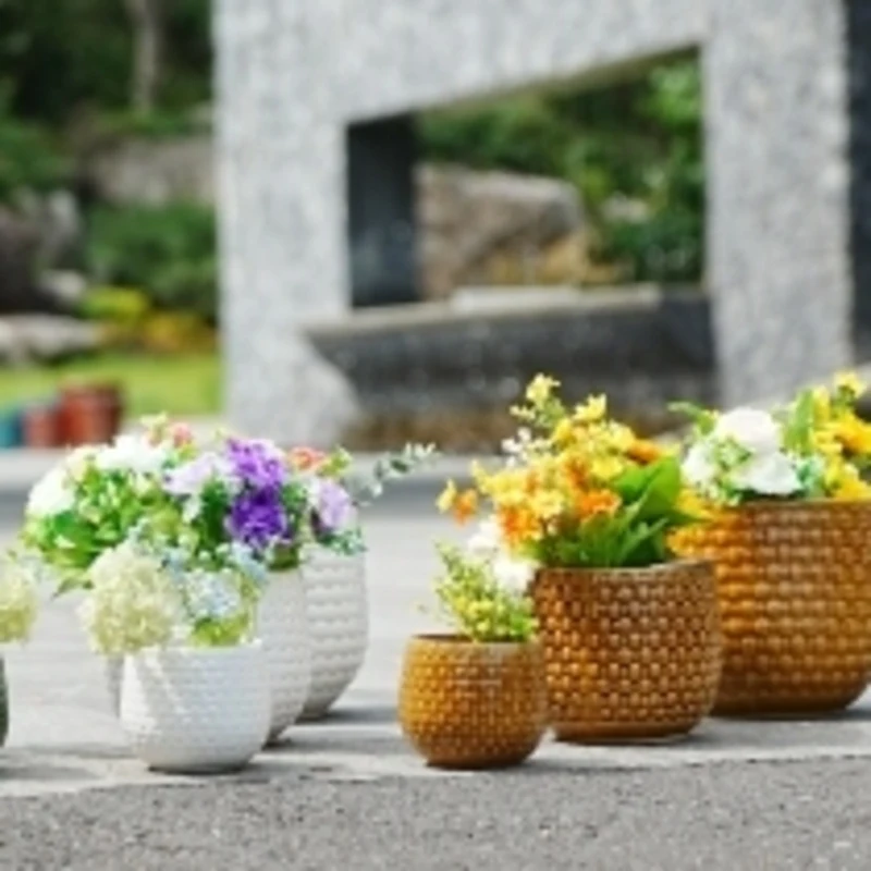 

Modern Minimalist Style Premium Reinforced Ceramic Flowerpot With Drainage Hole Versatile And Stylish Orange And Dark Brown
