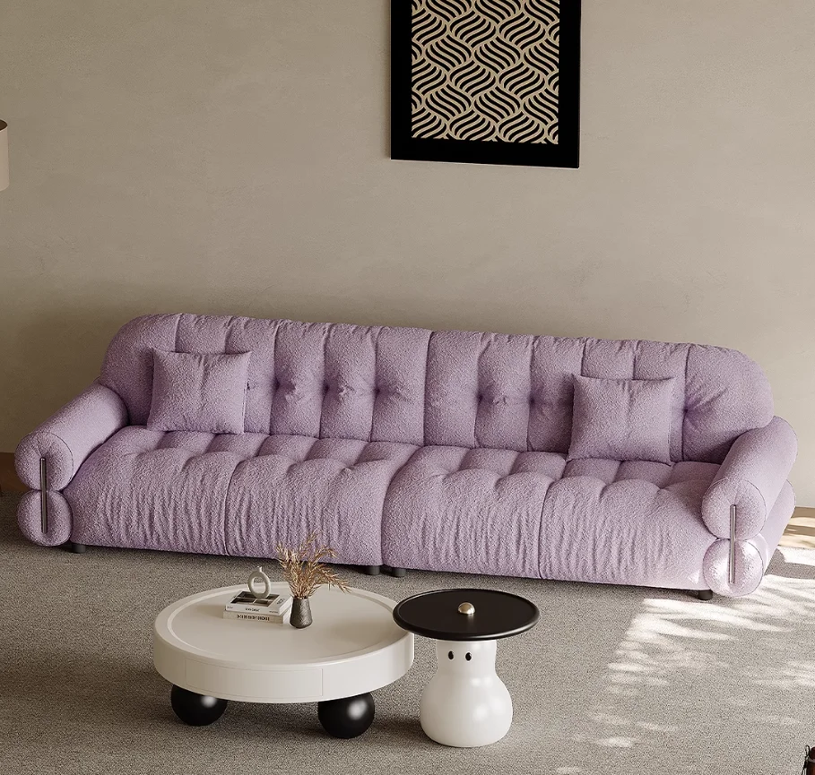 

# Three-Person Living Room Set Black Sugar Cloud Design Sofa Stainless Sponge