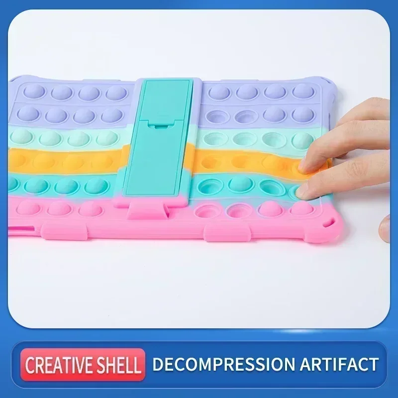 어린이 iPad 태블릿 케이스, 10.2 7 8 9 세대, Pro11 Air4 5 소프트 스탠드 팝 장난감 케이스, iPad 9.7 2017 2018 mini3 4 5 Funda