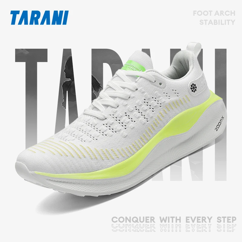 

TARANI Men's Cushion Running Shoes for Shock Absorption Lightweight & Breathable Mesh Sports Sneakers Gym and Walking