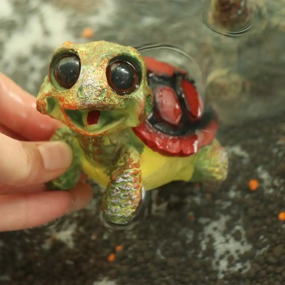 

Collectible Big Eyed Turtle Ornament Crafts Lucky Sea Turtle Figurine Cartoon 10.5cm Marine Life Ornaments Birthday Gift