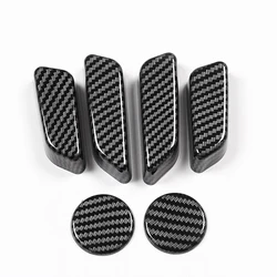 For Tesla Model 3 Model Y Carbon Fiber Color Seat Adjust Switch Button Trim Cover Black ABS Car Interior Accessories