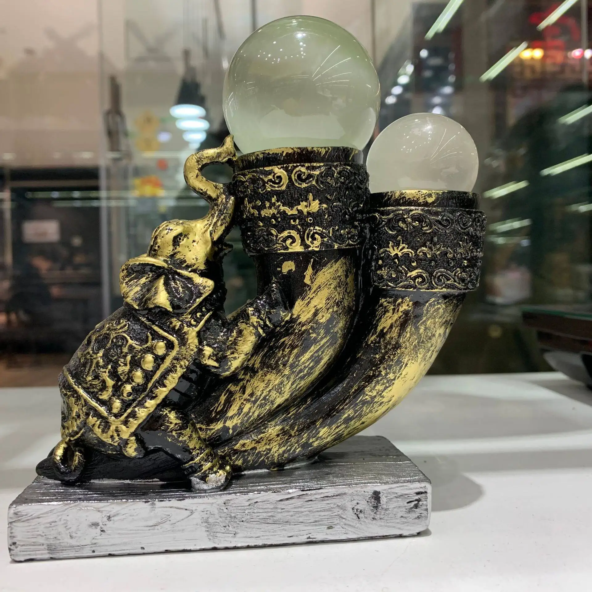 Ivory horn base resin handicraft ornament crystal