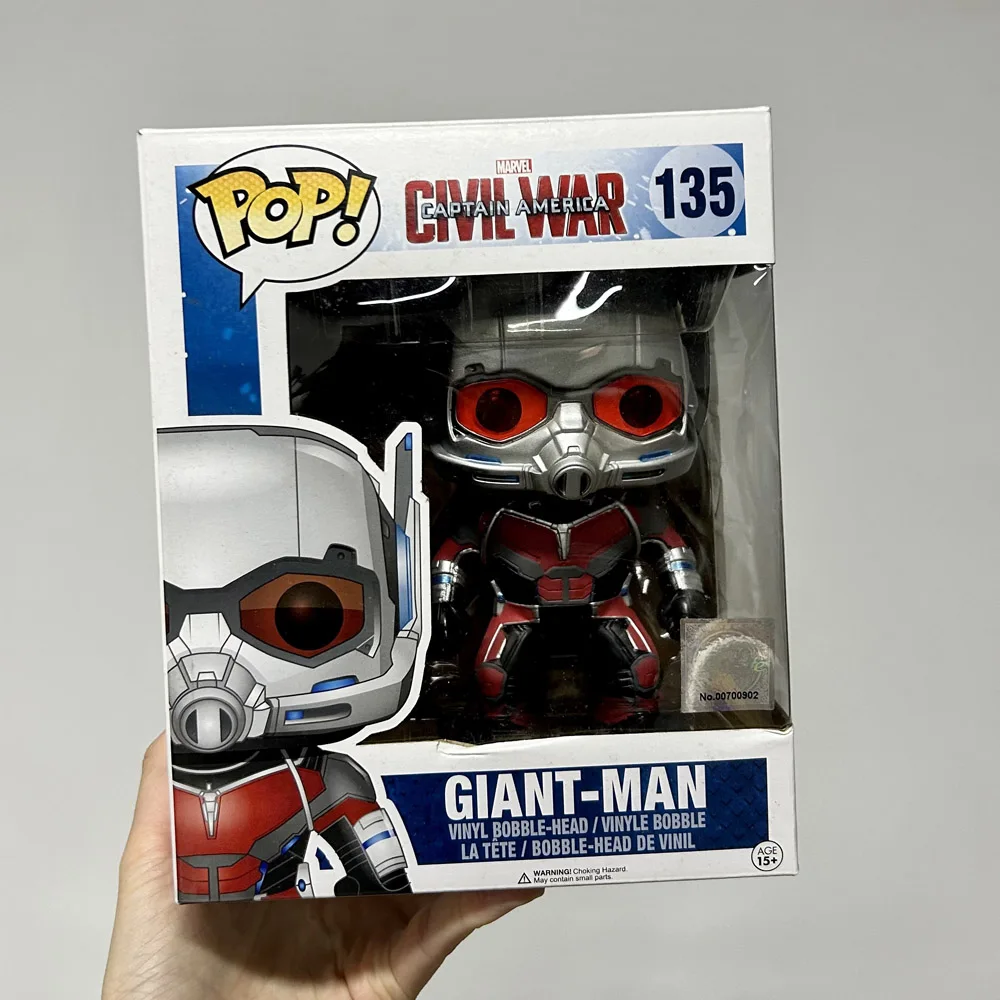 Filmes Funko do Capitão América da Marvel, Guerra Civil, Giant-Man # Coleção de Bonecos de Ação de Vinil 135 Pops para Decoração de Casa