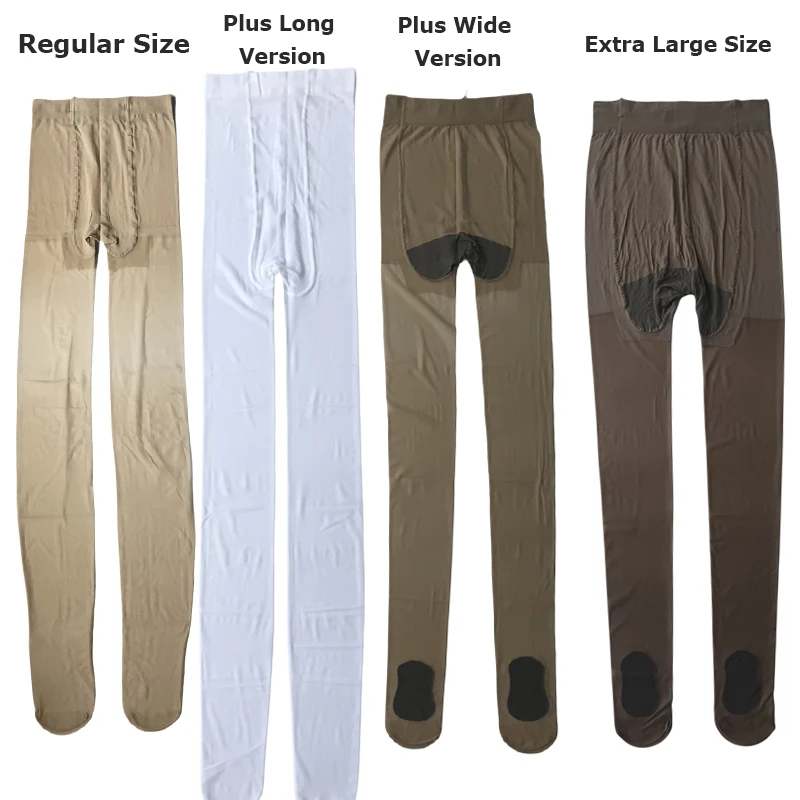 Summer Women’s Nylons 5D Sheer Tights Plus Long and Plus Wide U-shaped Crotch Anti-snagging Durable Distressed Tights Cutable