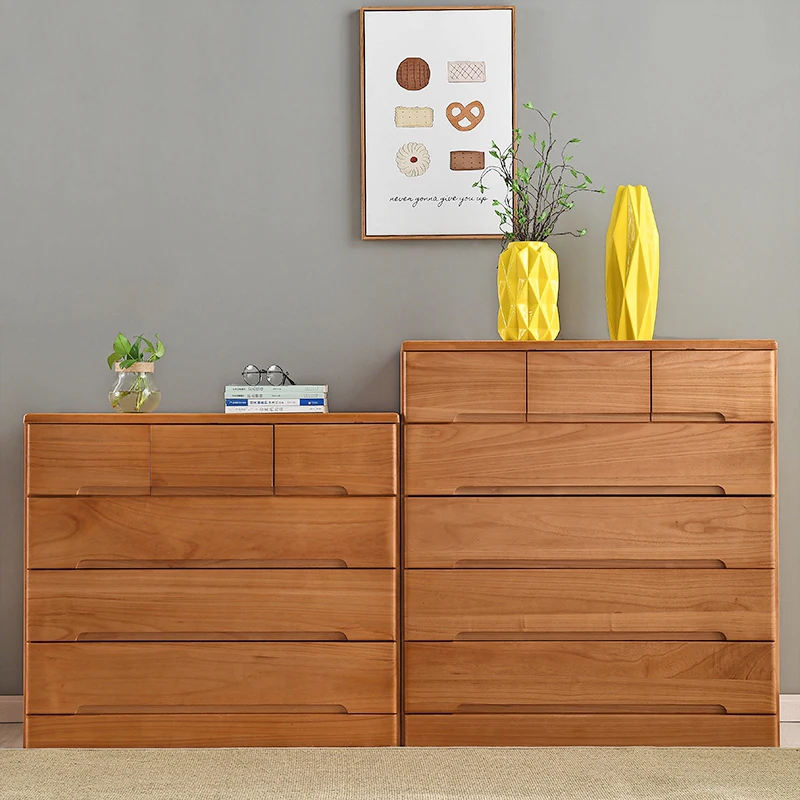 LMM all solid wood light luxury Chinese bedroom locker living room storage cabinet chest of drawers