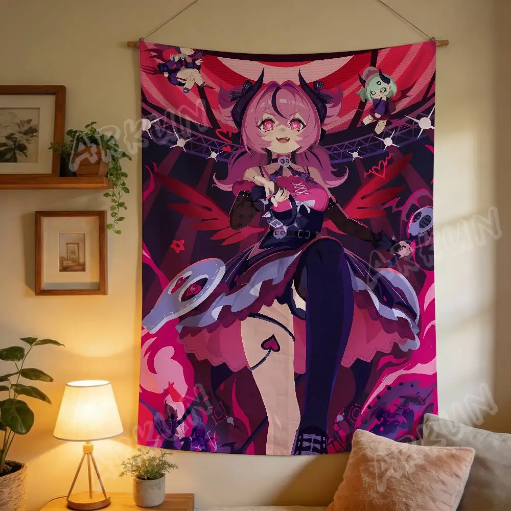 Kawaii Pretty Hot Nangong Yu Anime Game Tapestry Large Popular Wall Hanging Idol Girl Gaming Art Kawaii Bedroom Decor Gift