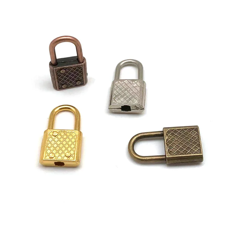 Compact Metal Padlock Vintage Style Grid Small Security Lock With Key For Jewelry Box Cabinet Drawer Storage Hardware