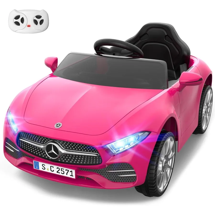 รถยนต์ไฟฟ้า 12V พร้อมรีโมทคอนโทรล ขับเคลื่อนด้วยแบตเตอรี่ พร้อมเครื่องเล่นเพลงบลูทูธและ USB ความเร็วสูงสุด 3.1 ไมล์ต่อชั่วโมง