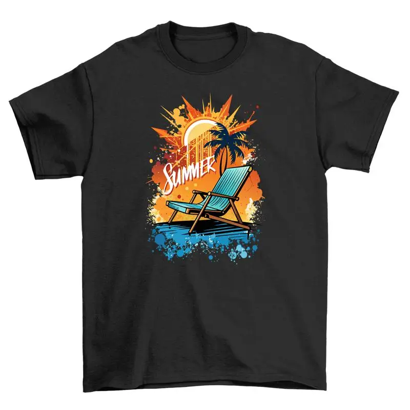 Sit Back and Relax with Summer_48 Beach Chair T shirt Funny Summer feel Uni
