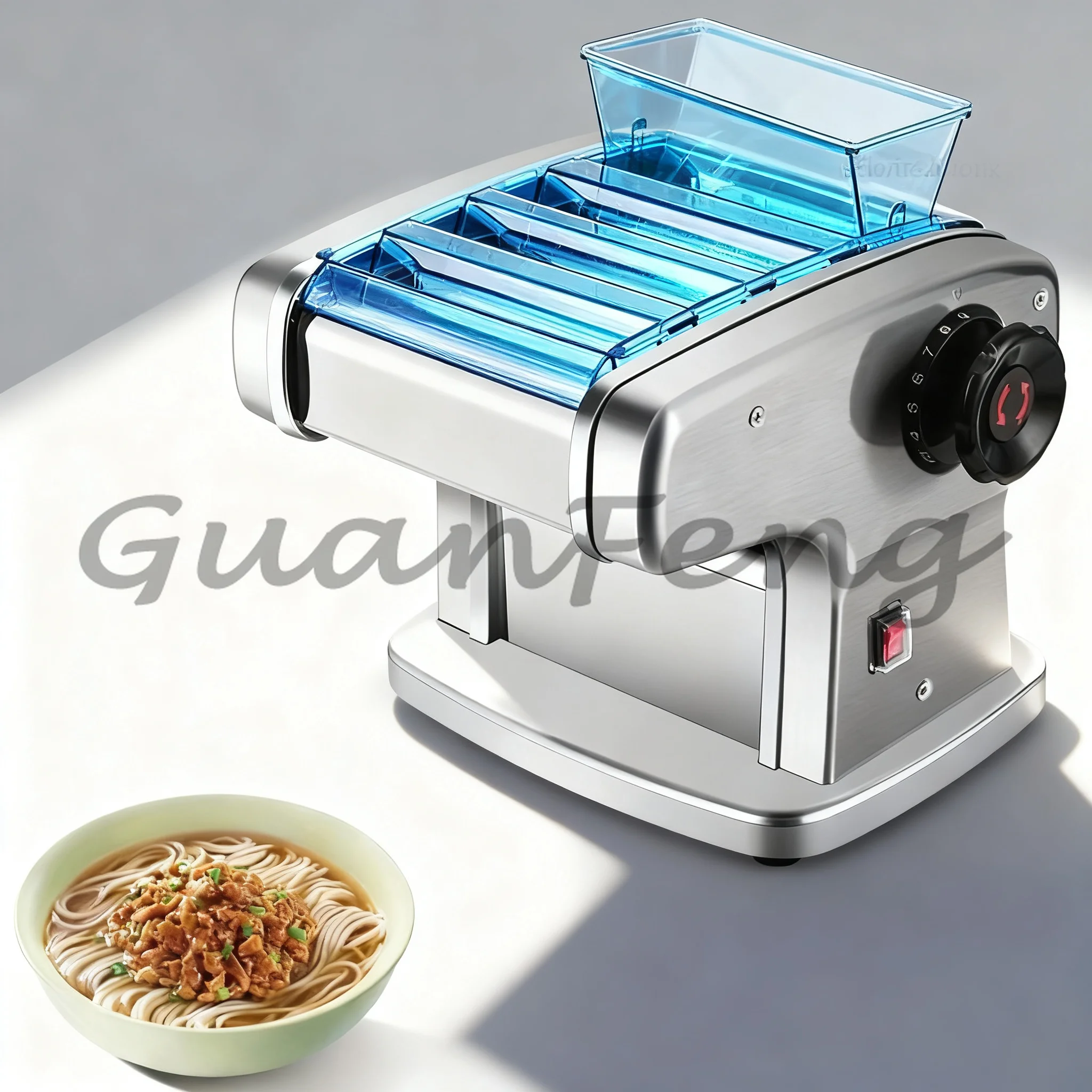 Electric Stainless Steel Dough Sheeter, Multifunctional Dough Press Machine for Noodle & Dumpling Wrapper Making