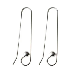 solid 925 sterling silver ear hook, Large Sterling Silver Earring Hook Ear Wire with 3.8mm Stopper Bead,DIY Jewelry Findings