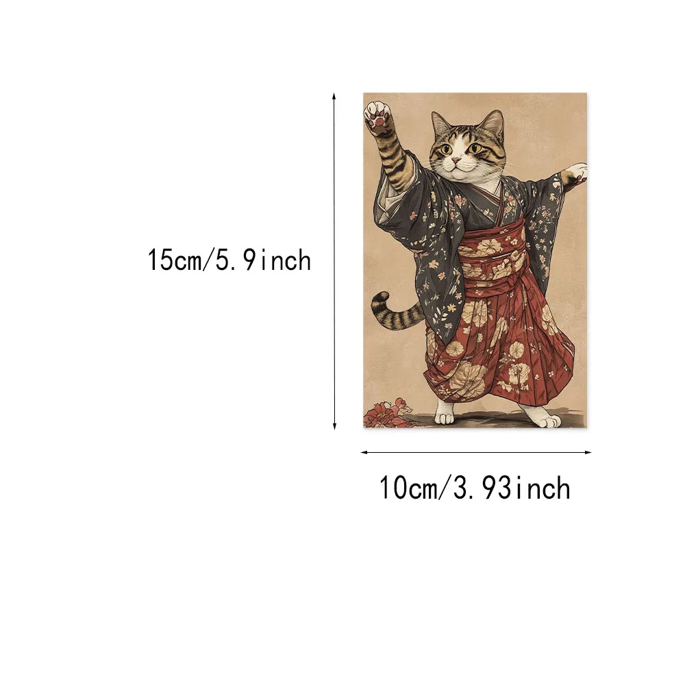 10PCS Cartoon Japanese Kitten Card Creative Card Wall Stickers Bedroom Dormitory Room Decoration Graffiti Page Card Decoration