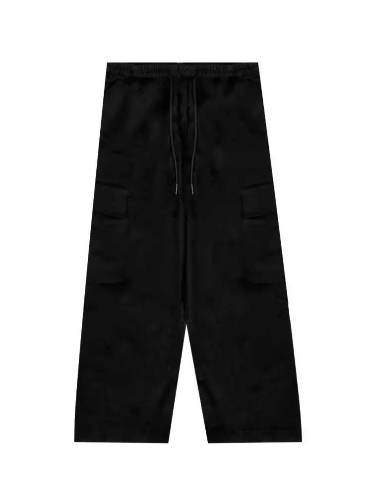 女性用カーゴパンツ,ラージチュニック,カジュアル,ストレート,ルーズ,カジュアル,ブラック,ダークカラー,ラージサイズ,夏