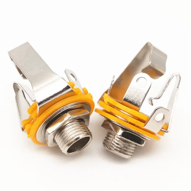 6.5 Mono Metal Base Audio 6.35 Female Base 6.5mm Large Two-pin Female Microphone Socket Panel Base 5-pin/3-pin B5