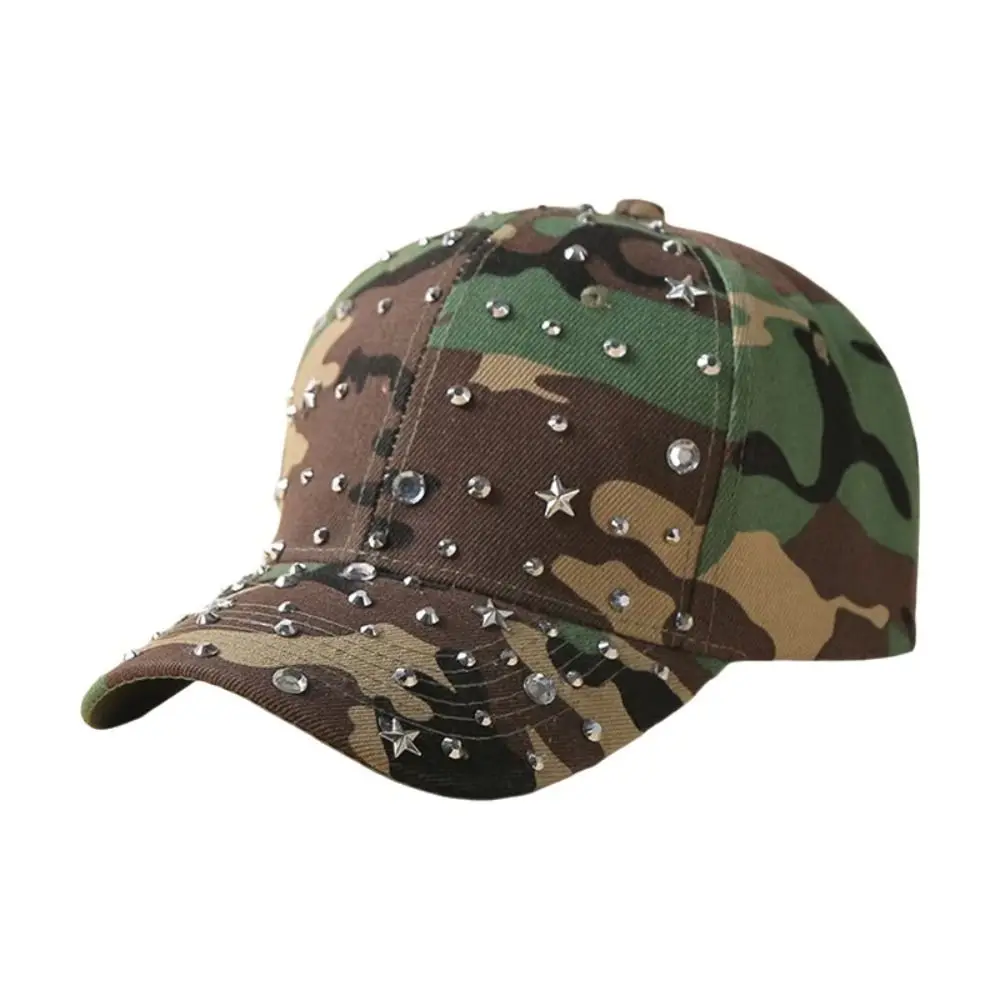 Baseball Cap Bling Crystal Decorative Rhinestone Decor Duckbill Cap Sun Protection Adjustable Sun Shade Hat Couple Accessories