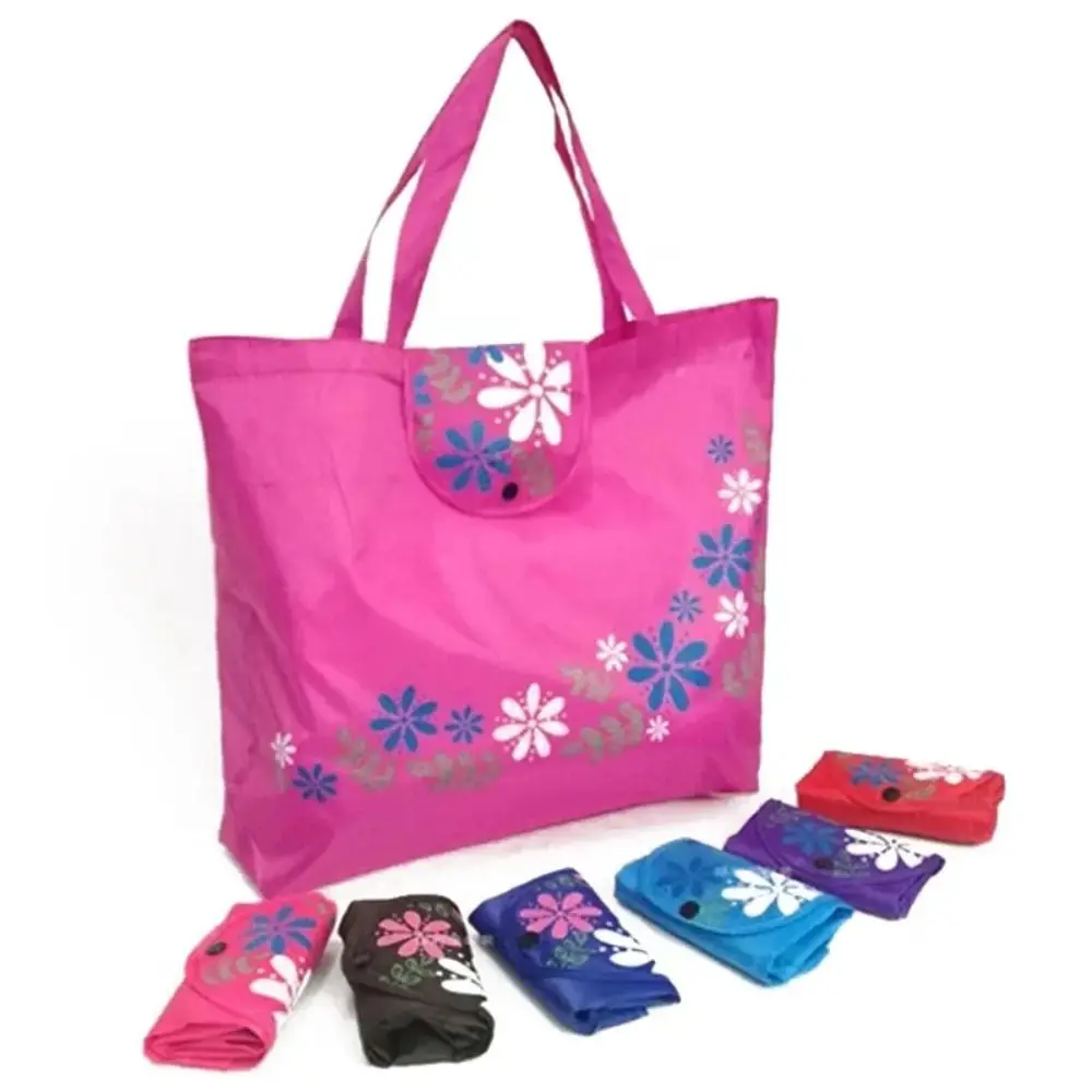 Colorful Floral Handbag Foldable Casual Shopping Bag Large Capacity Environmental Pouch Reusable Portable Carrier Storage Bags