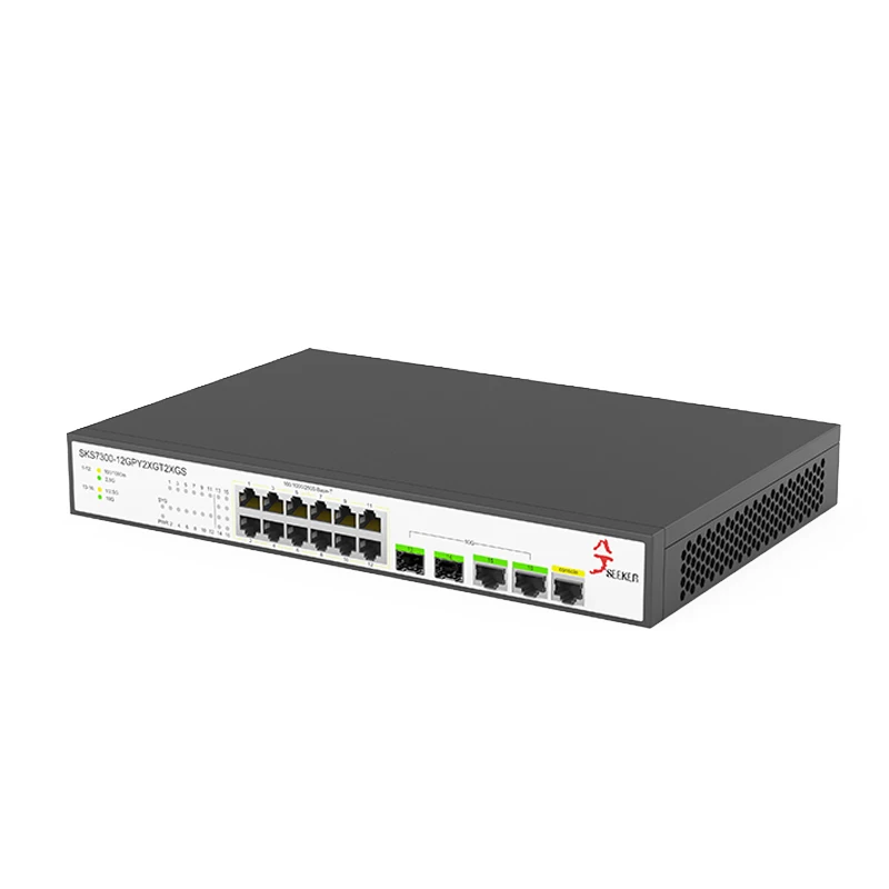 XikeStor 16 Port 2.5G L2 Managed Switch with 12 2.5G RJ45 2 10G RJ45 2 10G SFP+ for VLAN Division Port Trunk WEB/CLI Management