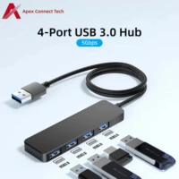 Hub USB de alta velocidad, 4 puertos, 5Gbps, alimentado, 120 cm, USB 3,0 Hub USB C con fuente de alimentación, adaptador divisor USB tipo C para MacBook PC