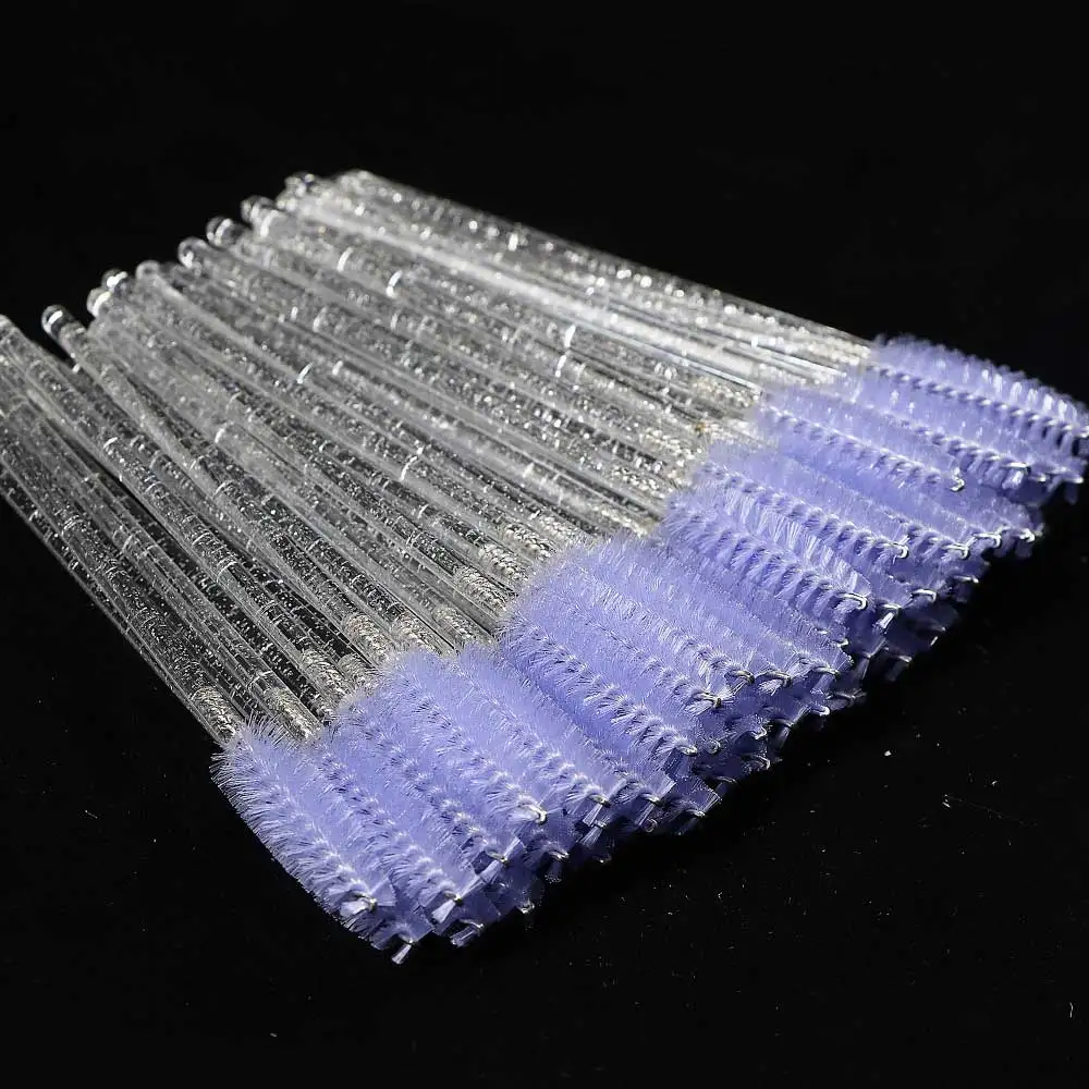 Einweg Kristall Wimpern Pinsel Kamm 50Pcs Wimpern Verlängerung Mascara Zauberstäbe Make-Up Professionelle Make-Up Schönheit Werkzeug