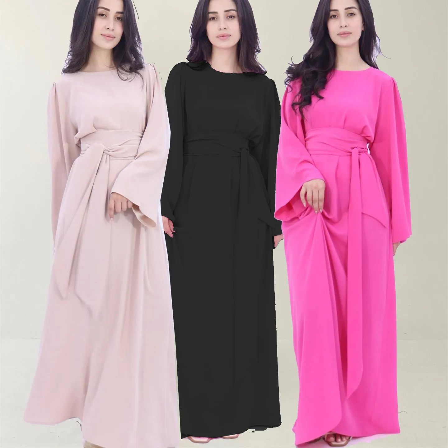 Abaya Ramadan Muslim Modest Women Dress Lace Up Jalabiya Morocco Islam Dubai Eid Abayas Arab Long Robe Kaftan Party Vestidos