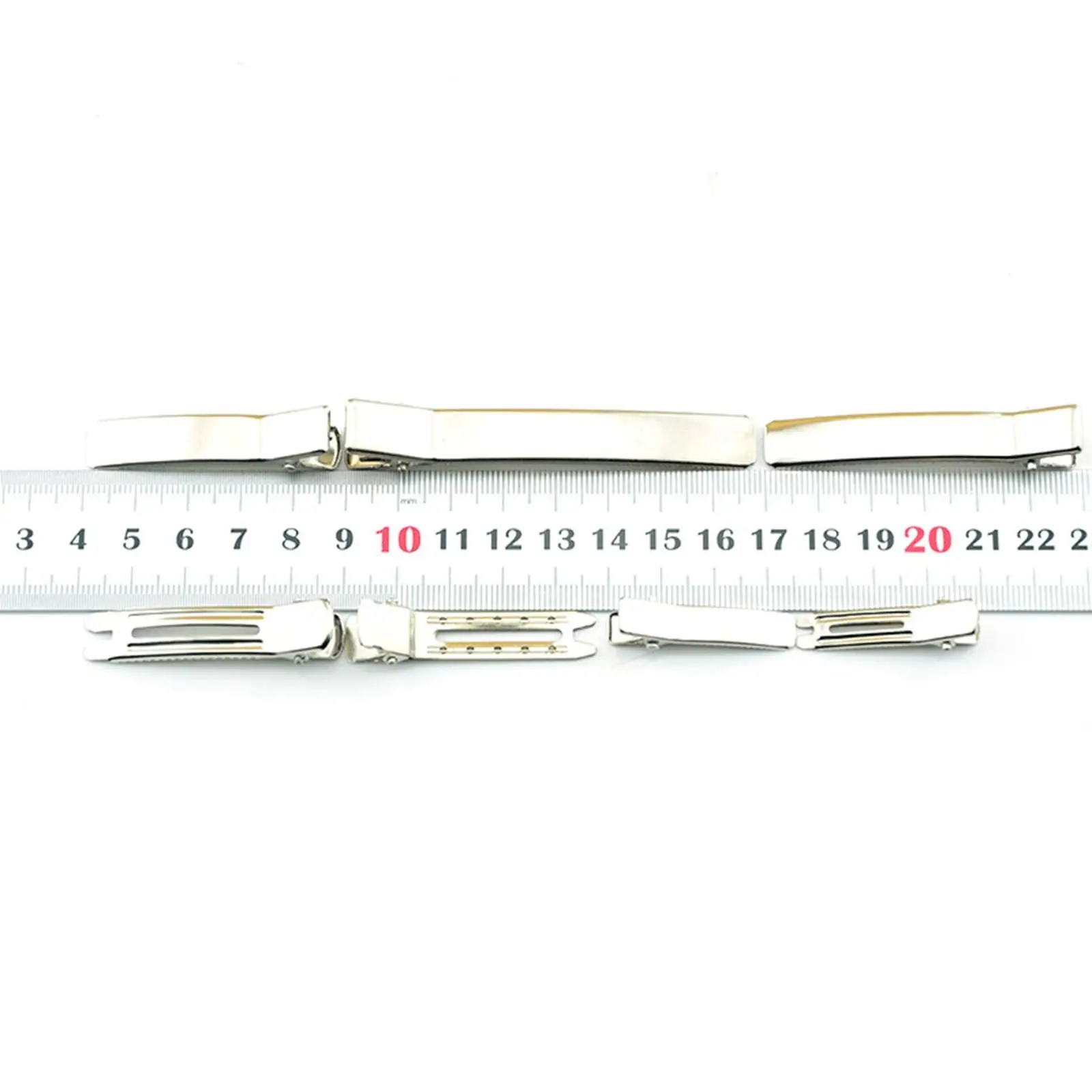 Flat Top Alligator Hair Clips Silver Metal Double Prong Hairpin Set for Girls Women Hair Decoration and Crafting view 4