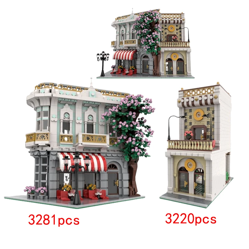 Spot MOC-131134 corner street view garden building 152077 small particle assembly building block model toy girl gift