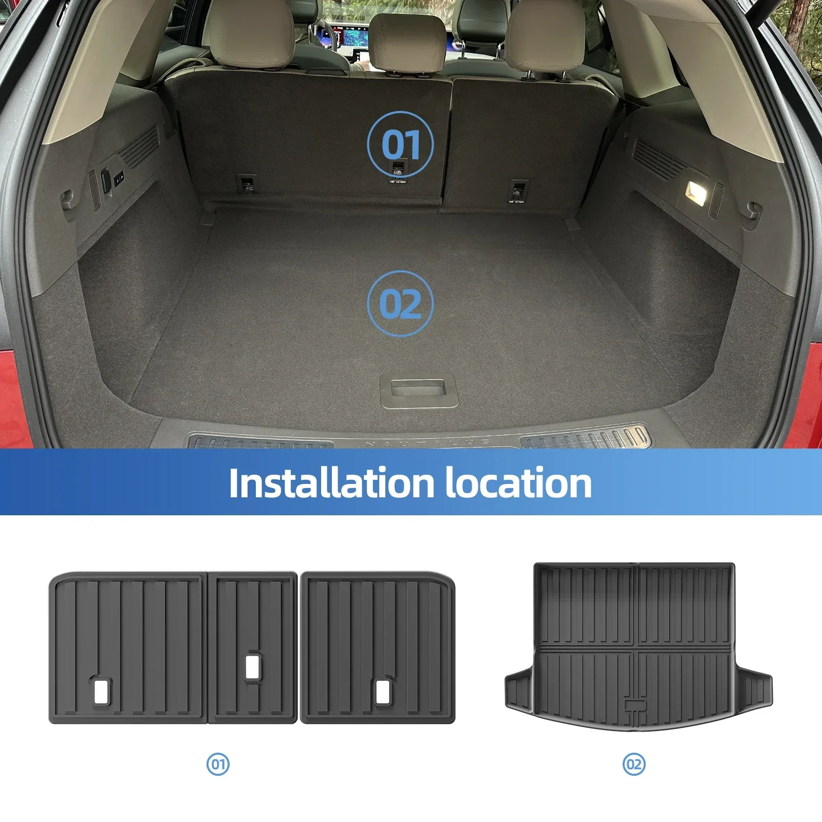 لينكولن نوتيلوس 2024 2025 أسود TPE ثلاثية الأبعاد الحصير سيارة البضائع بطانة الجذع وسادة اليد اليسرى محرك مخصص صالح سيارة حصيرة القدم حصيرة