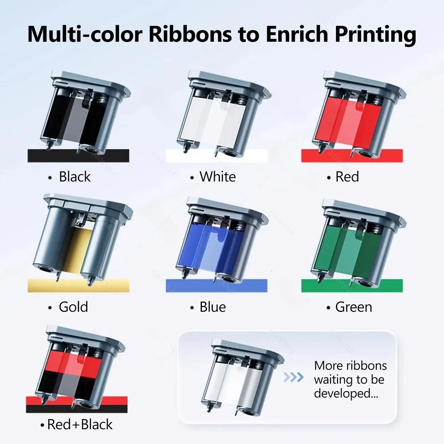 Niimbot M2 Thermal Transfer Label Printer Ribbon Black White Red Golden Green Blue Color Printing Long-term Storage