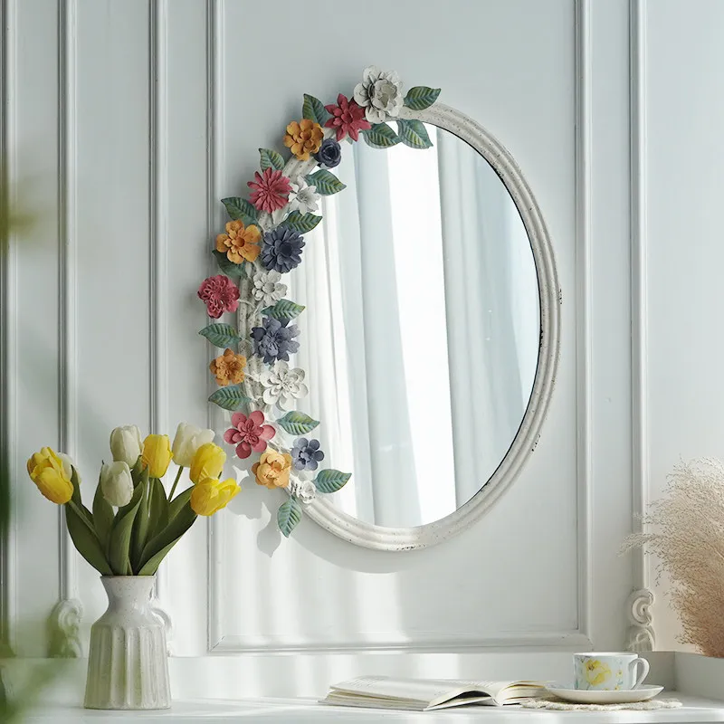 Antique Bathroom Mirror Decor Round Vanity ModernMakeup Wall Mirror Decor Bedroom Standing Custom Grand Miroir Home Decor Items