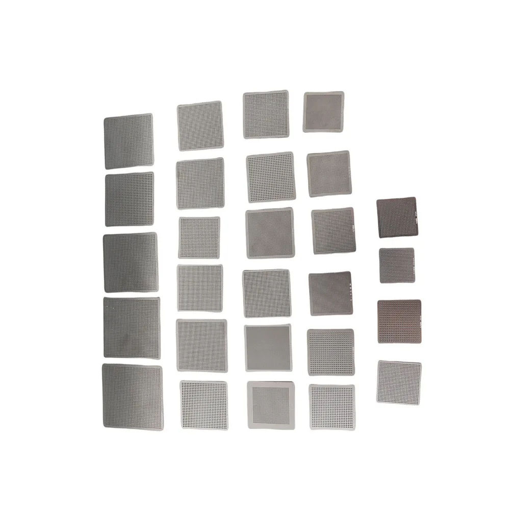 27 Pcs Directly Heat BGA Reballing Stencils Steel Mesh Stainless Steel BGA Template BGA Stencil Kit for Laptop CPU Repair