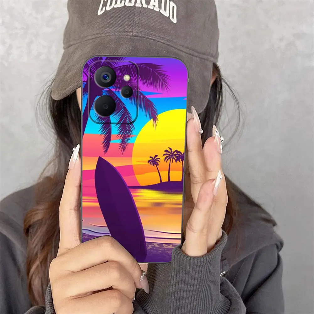 

Summer Beach Coconut Tree Cover Phone Case For OPPO Realme 14 13 12 11 10 9 9I 8 8I 7 7I 6 PRO PLUS 4G 5G Silicone Case Shell