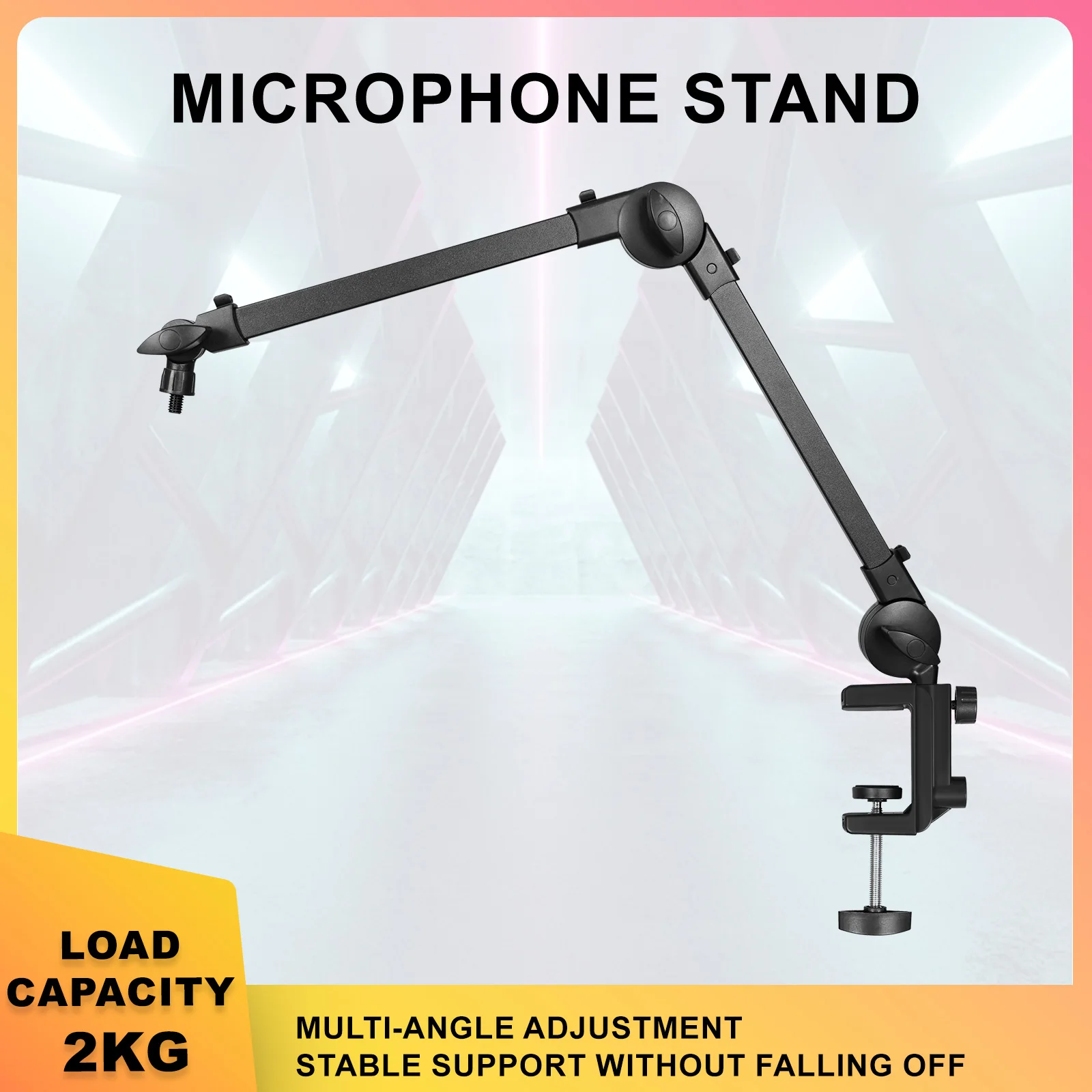 Braço de lança de microfone, 360 °   Suporte de microfone resistente de rotação, suporte de mesa de braço ajustável universal de nível profissional para escritório doméstico