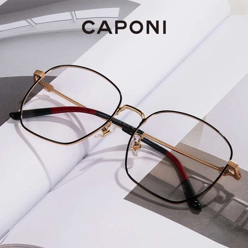 

CAPONI Luxury Brand Designer Women Eyeglasses Frame Light Weight Anti Blue Ray Computer Glasses For Female Frame Glasses BF23016