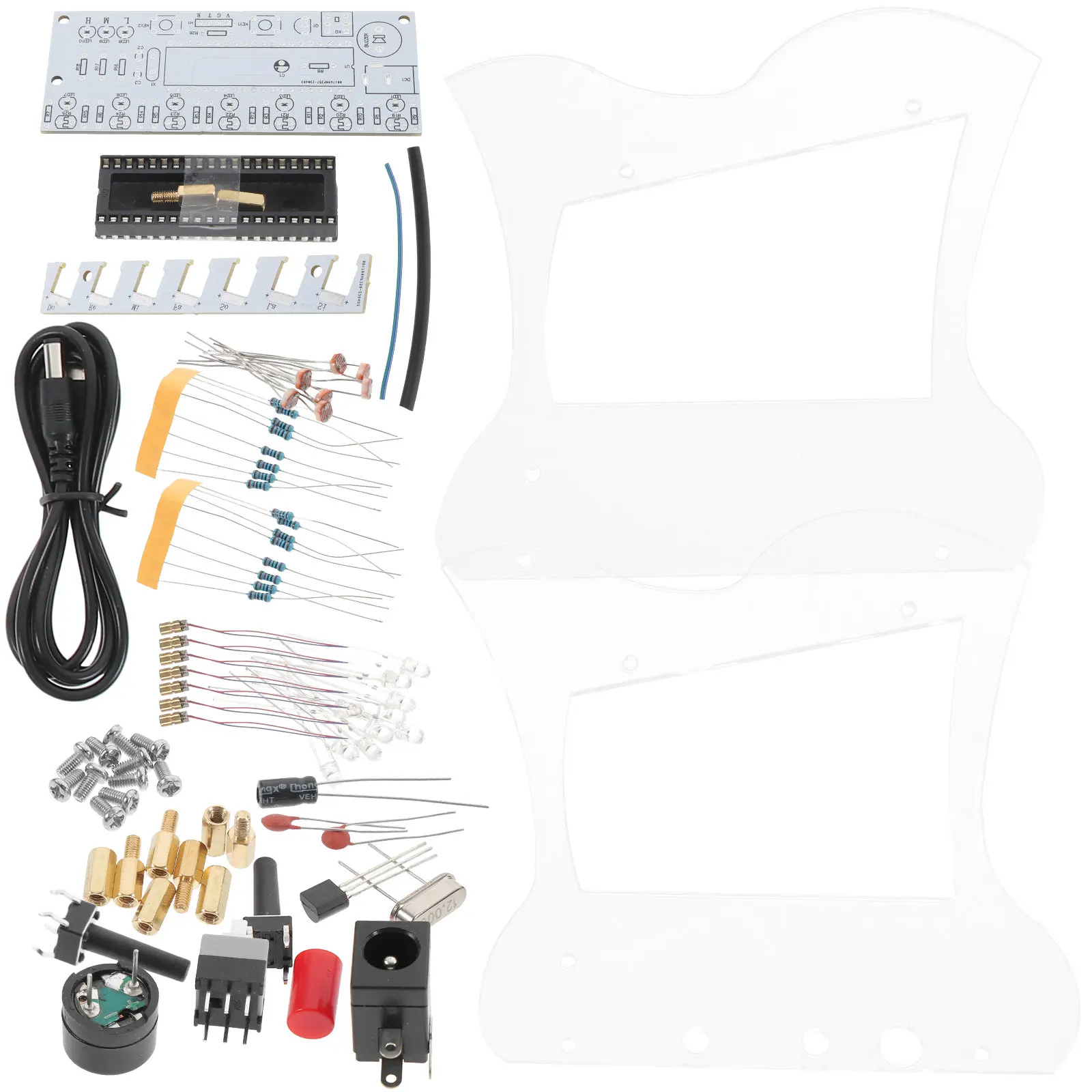 

1Set Electronic Harp Kit DIY 7 String Lyre Harp Soldering Practice Electronic Instrument Parts Transparent DIY Assembly