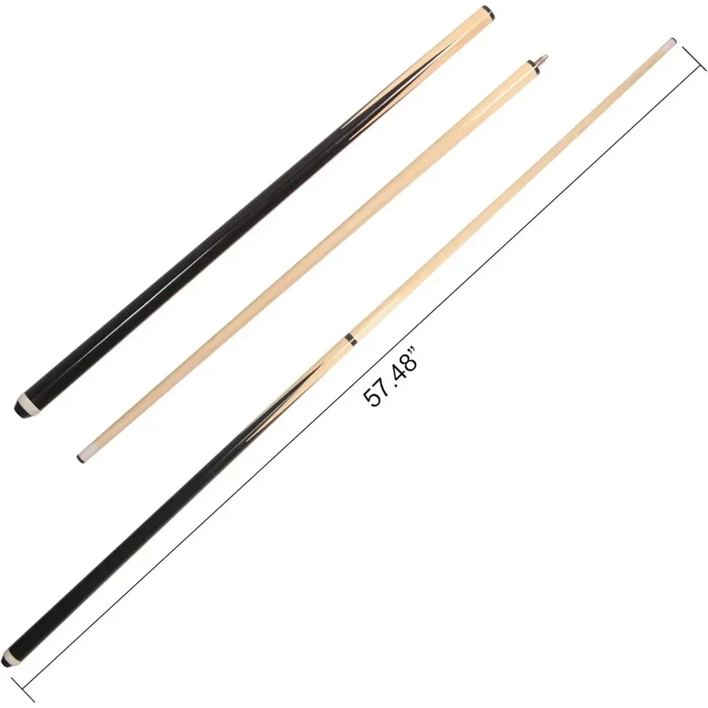 Pool Cues 2-Piece 58 Inch House Bar Billiard Cue Sticks 13mm Glue-on Tips Hardwood Wooden Cues Set of 4 Billiards Cues